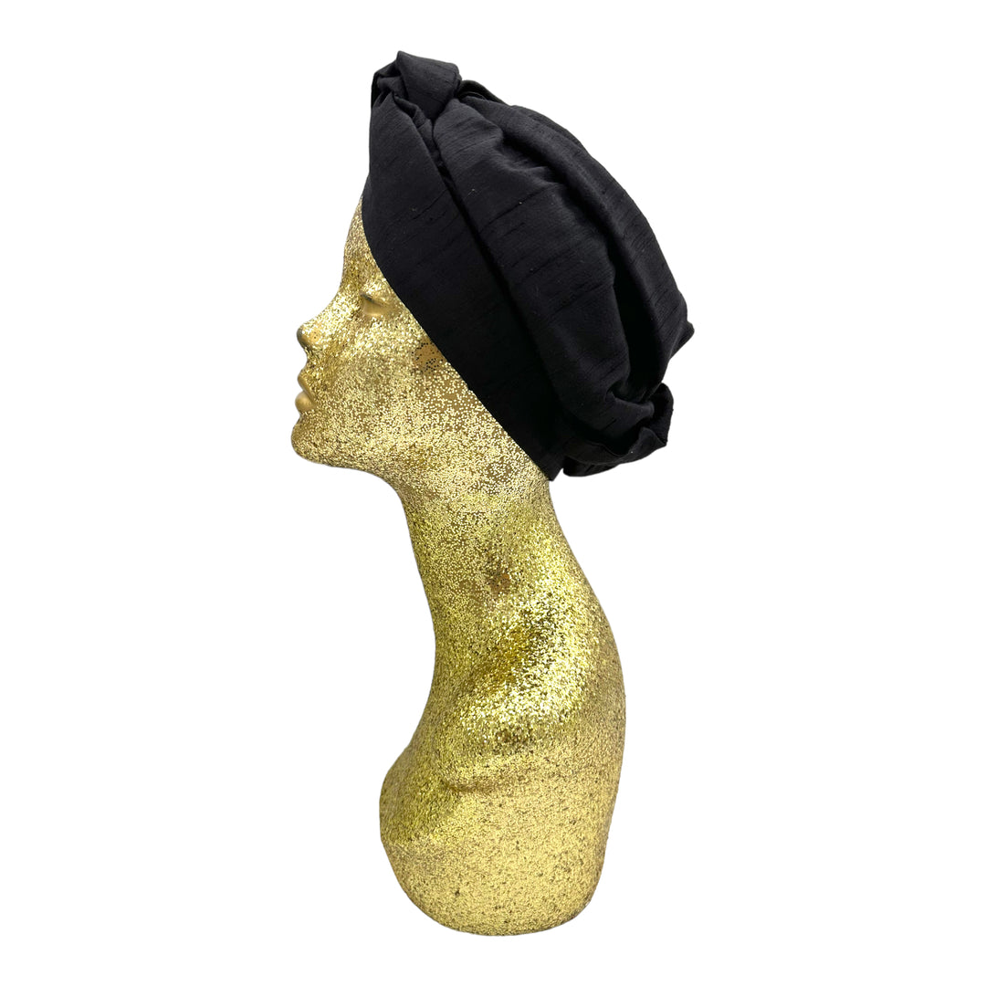 Black Silk Open Turban – Julia Clancey Luxury Resort display picture 3