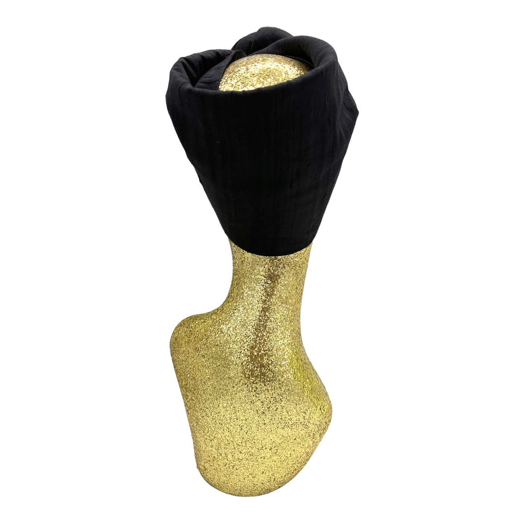 Black Silk Open Turban – Julia Clancey Luxury Resort